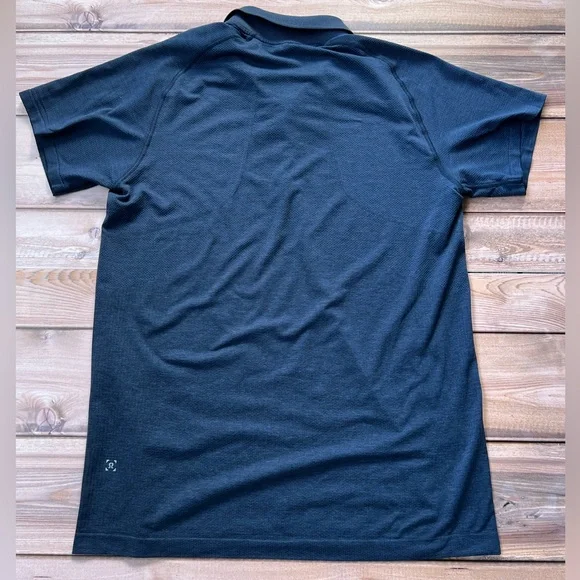Lululemon Navy Blue Polo Shirt for Men Metal Vent Tech Performance Top - Picture 2 of 8